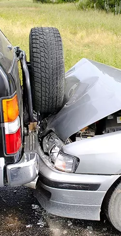 two cars collided into each other